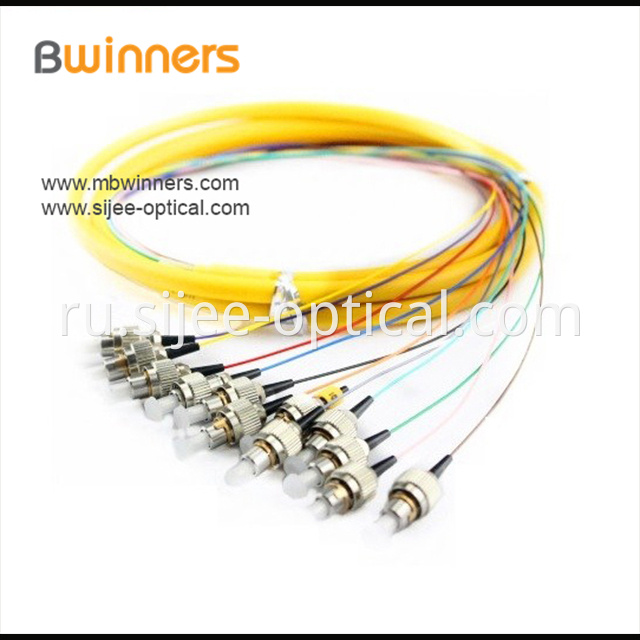 Single Mode 12 Core Fcupc Ribbon Optic Cable Pigtail